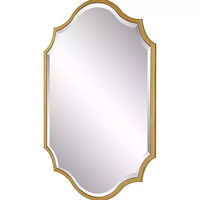 Kirklands Home Gold Leaf Curved Metal Wall Mirror