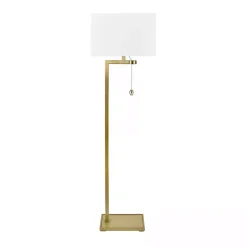Kirklands Home Gold L-Shape Marlowe Floor Lamp White