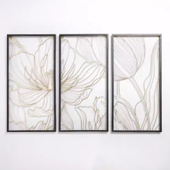 Discount Kirklands Home Gold Metal Abstract Floral Wall Plaques, Set of 3