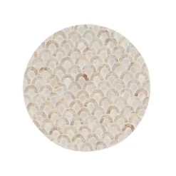 Outlet Kirklands Home Gold Metal and Capiz Shell Top Accent Table