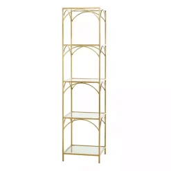 Sale Kirklands Home Metal and Clear Glass 4-Tier Shelf Gold