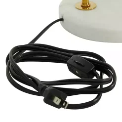 Kirklands Home Gold Metal and Faux Silk Shade Table Lamp White