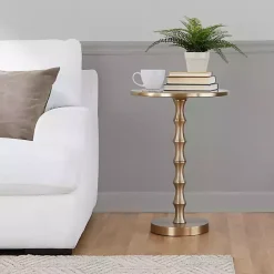 Best Kirklands Home Metal Bamboo Accent Table Gold