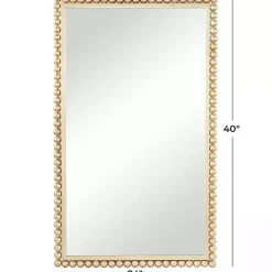 Online Kirklands Home Gold Metal Beaded Frame Wall Mirror