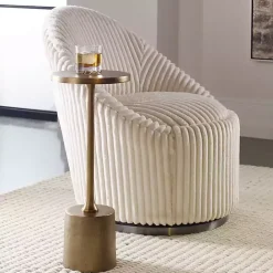 Best Kirklands Home Metal Cylinder Base Cocktail Table Gold