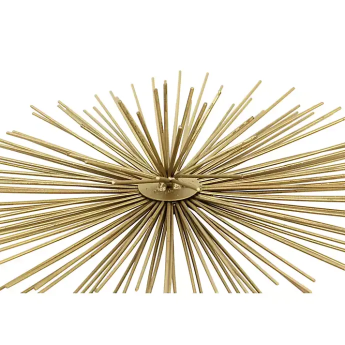 New Kirklands Home Metal Disc Starburst Wall Plaques, Set of 3 Gold
