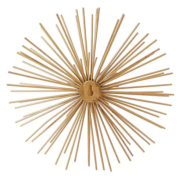 New Kirklands Home Metal Disc Starburst Wall Plaques, Set of 3 Gold
