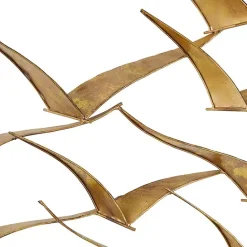 Hot Kirklands Home Metal Flock of Birds Wall Plaque Gold