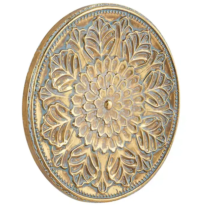 Hot Kirklands Home Metal Floral Embossed Wall Sculpture Gold