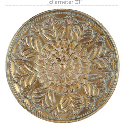 Hot Kirklands Home Metal Floral Embossed Wall Sculpture Gold