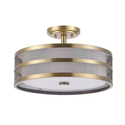 Kirklands Home Metal Mesh Flush Mount Light Gold