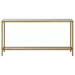 Online Kirklands Home Metal Mirrored Top Slim Console Table Gold
