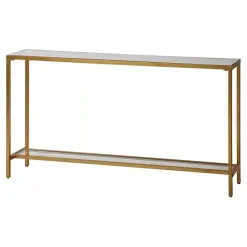 Online Kirklands Home Metal Mirrored Top Slim Console Table Gold