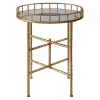 Clearance Kirklands Home Gold Metal Mirrored Tray Accent Table