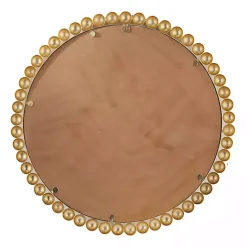 Online Kirklands Home Gold Metal Round Beaded Frame Wall Mirror