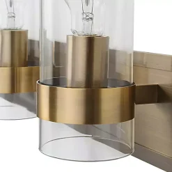 New Kirklands Home Metal 3-Shade Vanity Light Gold