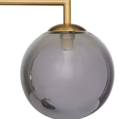 Discount Kirklands Home Gold Metal Smoked Glass Shade Table Lamp Gray