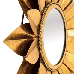 Kirklands Home Gold Metal Sunflower Wall Mirror