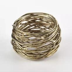 Hot Kirklands Home Metal Twine Napkin Rings, Set of 4 Gold