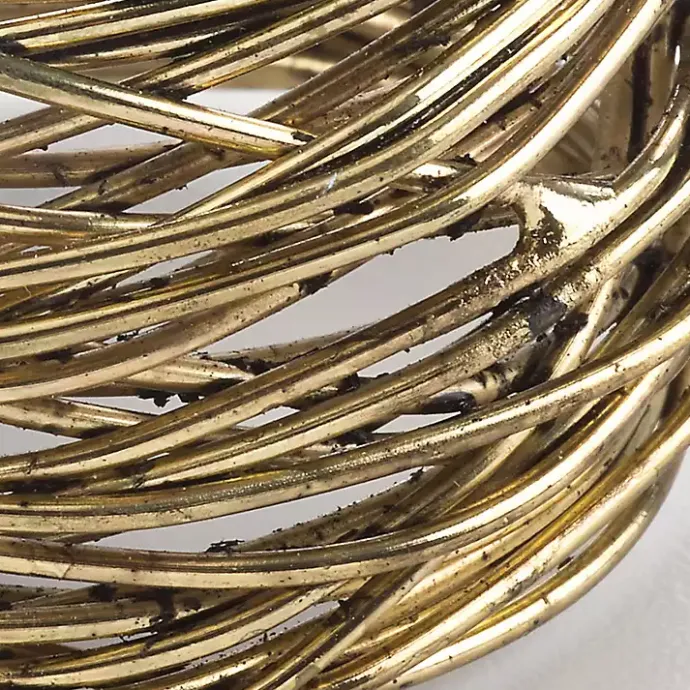 Hot Kirklands Home Metal Twine Napkin Rings, Set of 4 Gold
