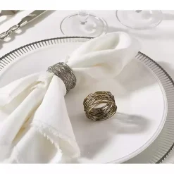 Hot Kirklands Home Metal Twine Napkin Rings, Set of 4 Gold