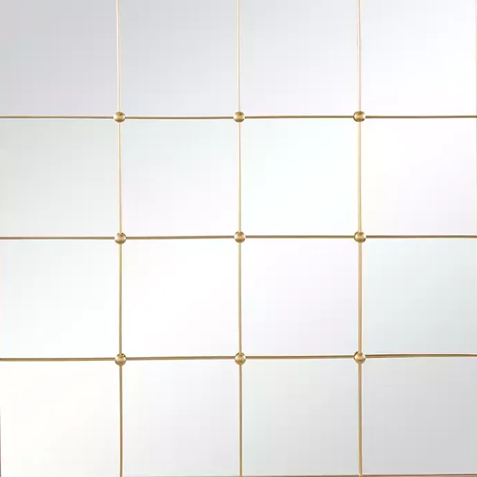 Outlet Kirklands Home Gold Metal Windowpane Wall Mirror