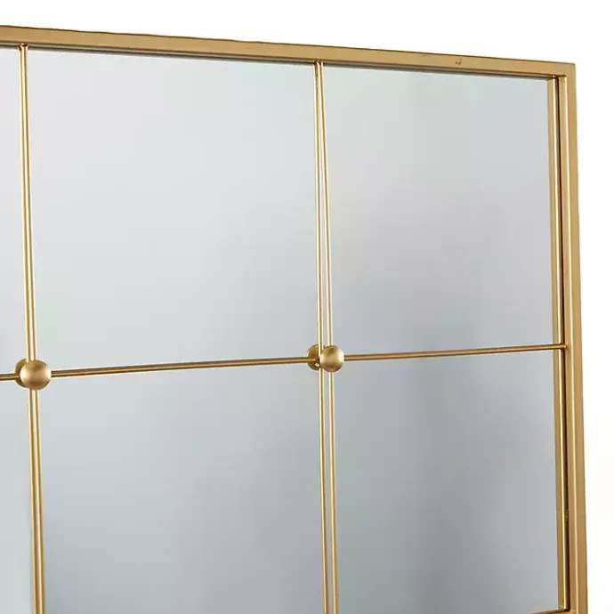 Outlet Kirklands Home Gold Metal Windowpane Wall Mirror