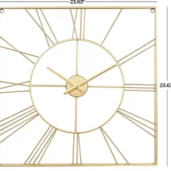 Sale Kirklands Home Minimal Square Open Face Clock Gold