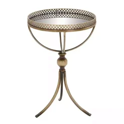 Online Kirklands Home Mirror Top Metal Accent Table Gold
