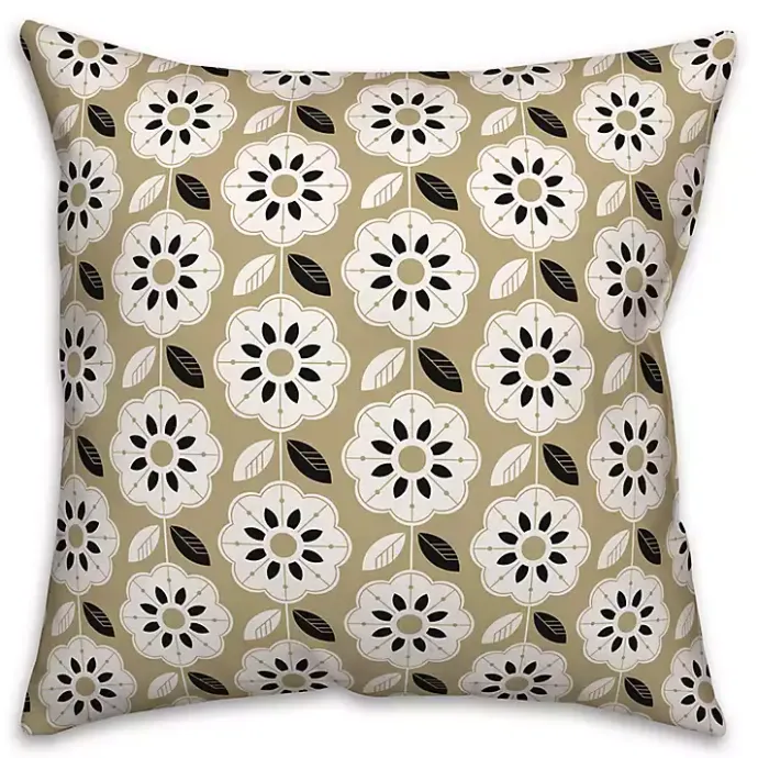 Hot Kirklands Home Gold Mod Flowers Indoor/Outdoor Pillow