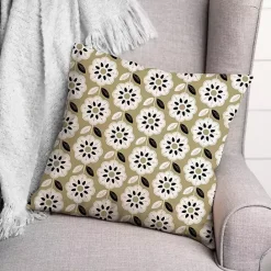 Hot Kirklands Home Gold Mod Flowers Indoor/Outdoor Pillow