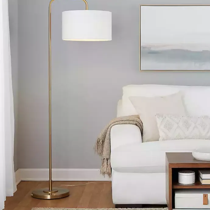 Outlet Kirklands Home Gold Modern Arch Floor Lamp White
