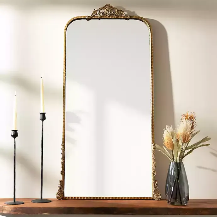 Discount Kirklands Home Gold Ornate Carved Large Wall Mirror