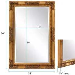 Hot Kirklands Home Queen Ann Rectangular Wall Mirror Gold