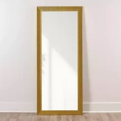 Discount Kirklands Home Gold Ribbed Devin Profile Leaner Mirror