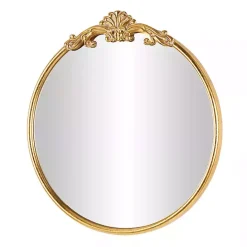 Best Kirklands Home Gold Round Baroque Wall Mirror
