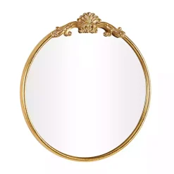 Best Kirklands Home Gold Round Baroque Wall Mirror
