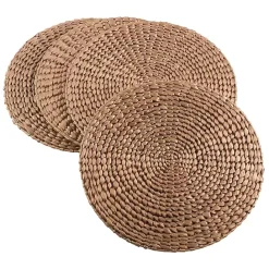 Online Kirklands Home Round Woven Rattan Placemats, Set of 4 Gold