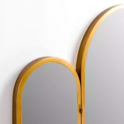 Clearance Kirklands Home Rounded Edge Trifold Wall Mirror Gold