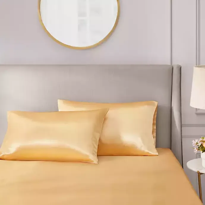Best Kirklands Home Satin Standard 2-pc. Pillow Case Set Gold