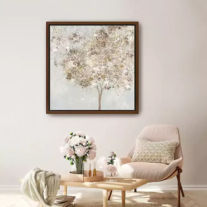 Discount Kirklands Home Gold Shimmering Tree Framed Canvas Art Print