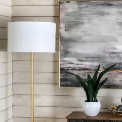 Best Kirklands Home Gold Sleek Modern Floor Lamp White