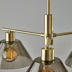 Kirklands Home Gold Smoked Glass Chandelier