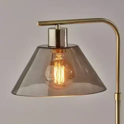 New Kirklands Home Gold Smoked Glass Table Lamp Gray