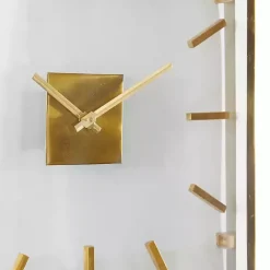 New Kirklands Home Gold Square Minimalist Wall Clock