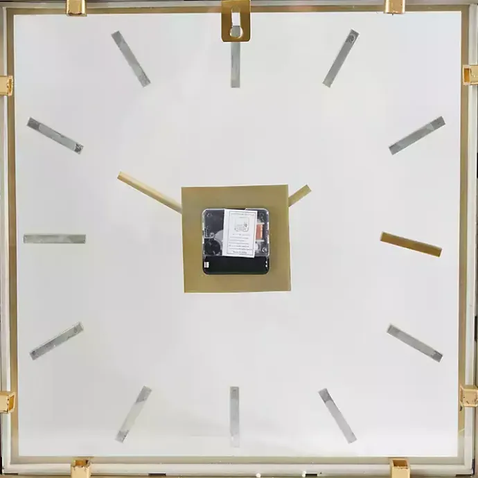 New Kirklands Home Gold Square Minimalist Wall Clock