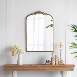 Sale Kirklands Home Gold Studded Scroll Arched Mirror, 36 in.