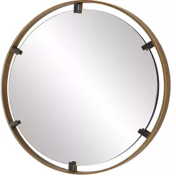 Online Kirklands Home Gold Suspended Round Wall Mirror