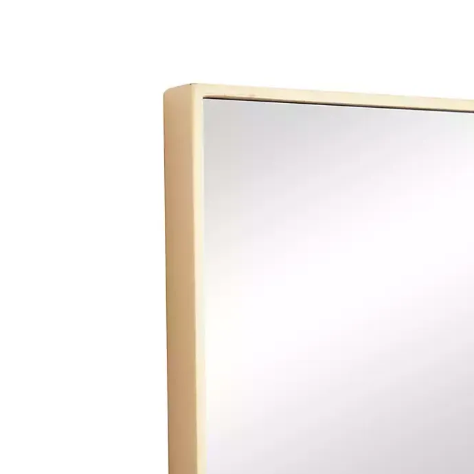 New Kirklands Home Gold Wood Rectangular Wall Mirror, 14x36 in.