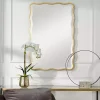 Hot Kirklands Home Gold Wood Wavy Frame Beveled Wall Mirror